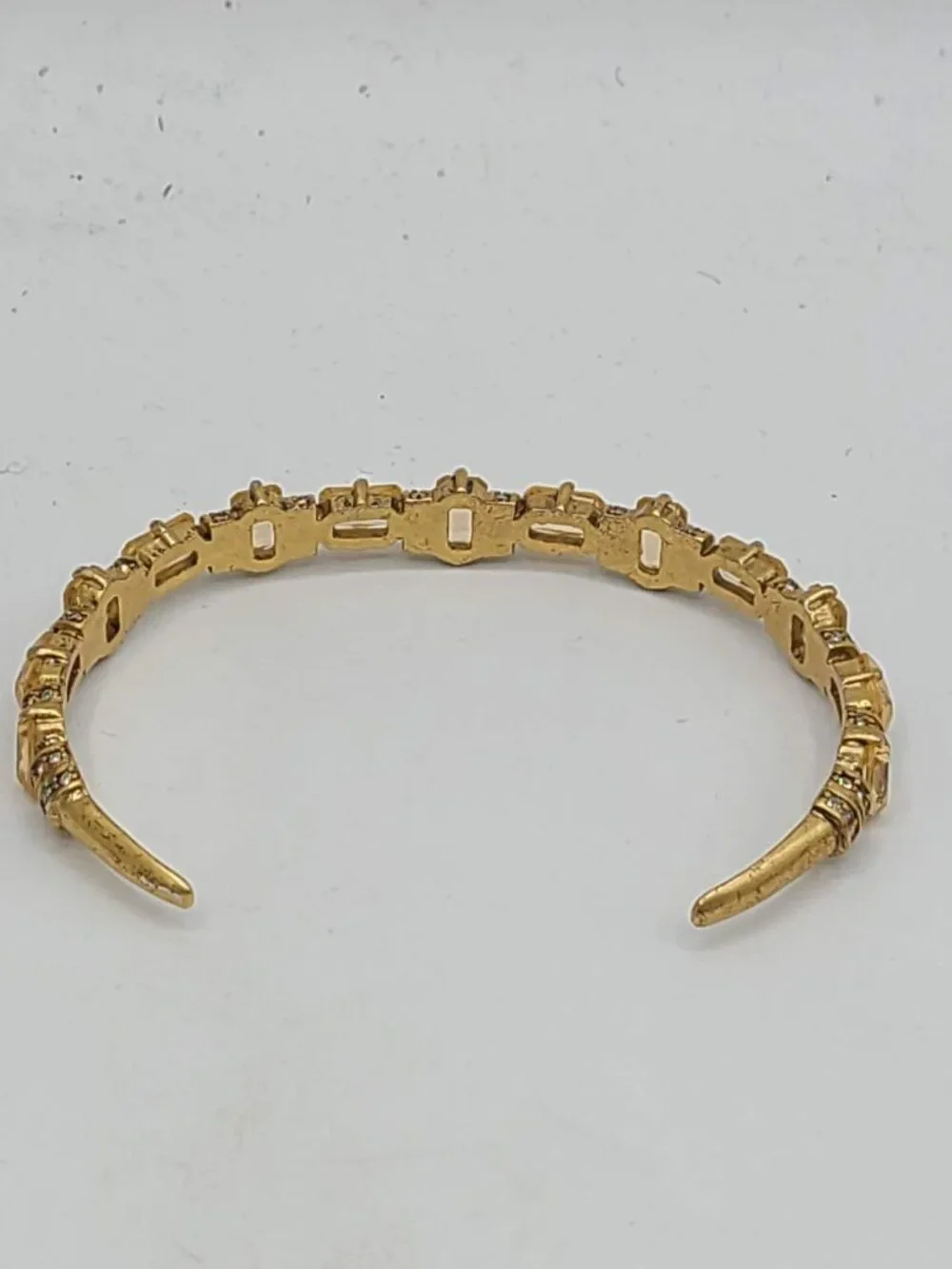 J Crew Gold Tone Gold Crystal Cuff Bracelet